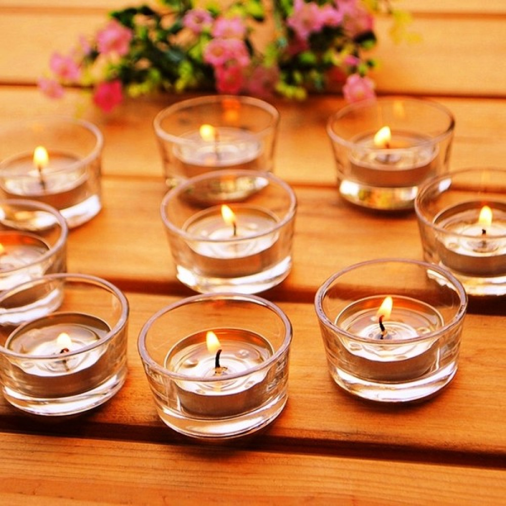 Kuzey 14 Adet Cam Mumluk Tea Light Mum Için Cam Mumluk Tealight Cam Mumluk 4.5x2 cm - Şeffaf Şamdan Fiyatı