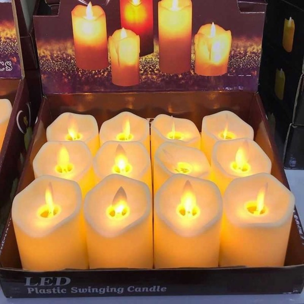 Kuzey 6 Adet LED Işıklı Mum Titrek Sallanan Mum Işıklı Mum LED Mum Pilli Mum LED Light Candles Işıklı Yılbaşı Mumları - Sarı Dekoratif Mum Fiyatı
