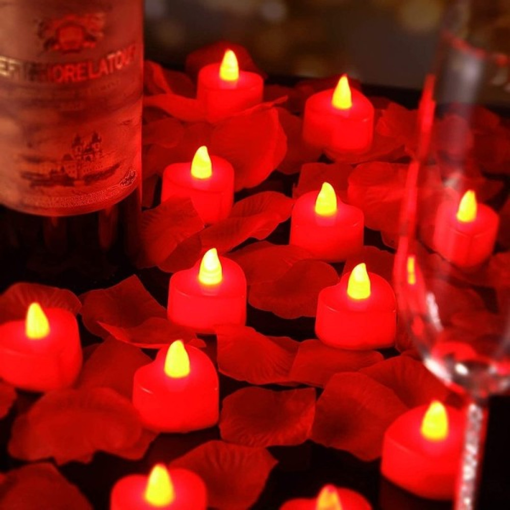 Kuzey Heart Red Light Candles 24 Adet Kırmızı LED Işıklı Kalpli Mum Kırmızı LED Mum Kırmızı Işıklı Mum Dekoratif Mum Fiyatı