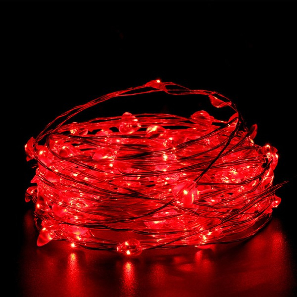 Kuzey Oyuncak Dekor Düğün Işıkları Kırmızı Pilli LED Işık Kırmızı 10 Metre LED Işık Kırmızı Pilli Işık Red LED Light Led Aydınlatmalar Fiyatı