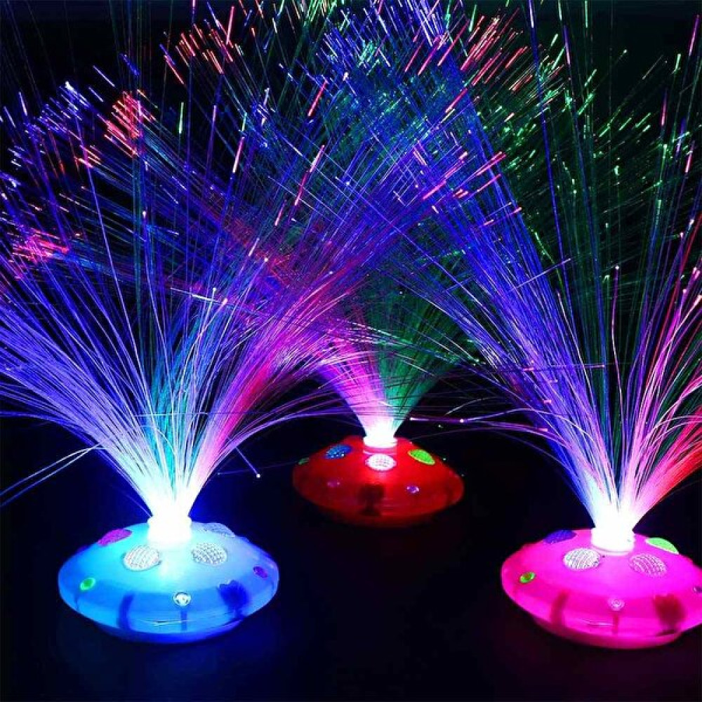 Kuzey Yılbaşı Işıkları Fiber Optik Gece Lambası LED Işıklı Fiber Ufo Lamba Renkli Dekor Lamba Pilli LED Işık Yılbaşı Fiyatı