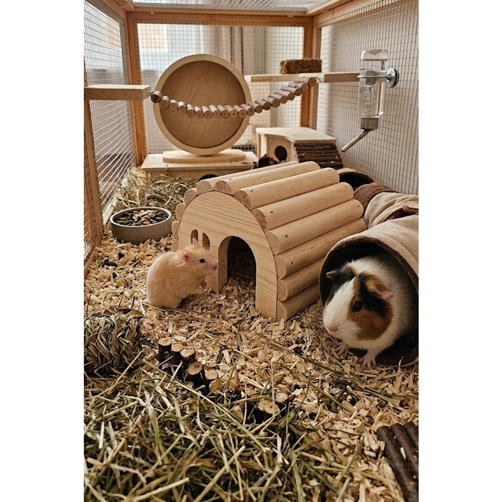 Kuzeylina Hamster Evi Doğal Ahşap El Yapımı Hamster Yuvası Diğer Fiyatı