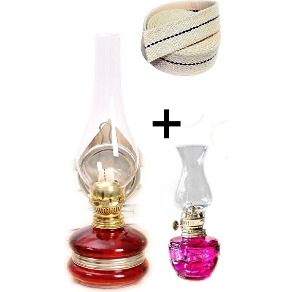 Kuzgun Online Shop Kırmızı Büyük ve Pembe Küçük Nostaljik Gaz Lambası & 1 M Gaz Lambası Fitili Elektrik ve Aydınlatma Fiyatı