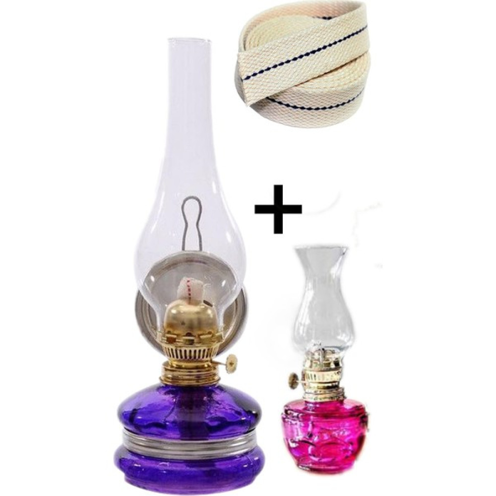 Kuzgun Online Shop Mor Büyük ve Pembe Küçük Nostaljik Gaz Lambası & 1 M Gaz Lambası Fitili Elektrik ve Aydınlatma Fiyatı