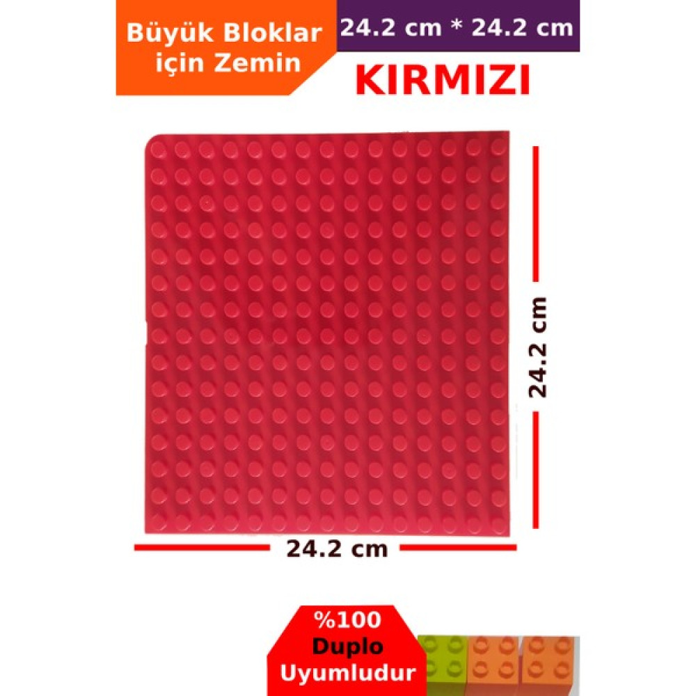 Kuzu Toys Büyük Boy Bloklar Için Yeşil Renkli Zeminler - Kırmızı Legolar ( Yapım Oyuncakları ) Fiyatı