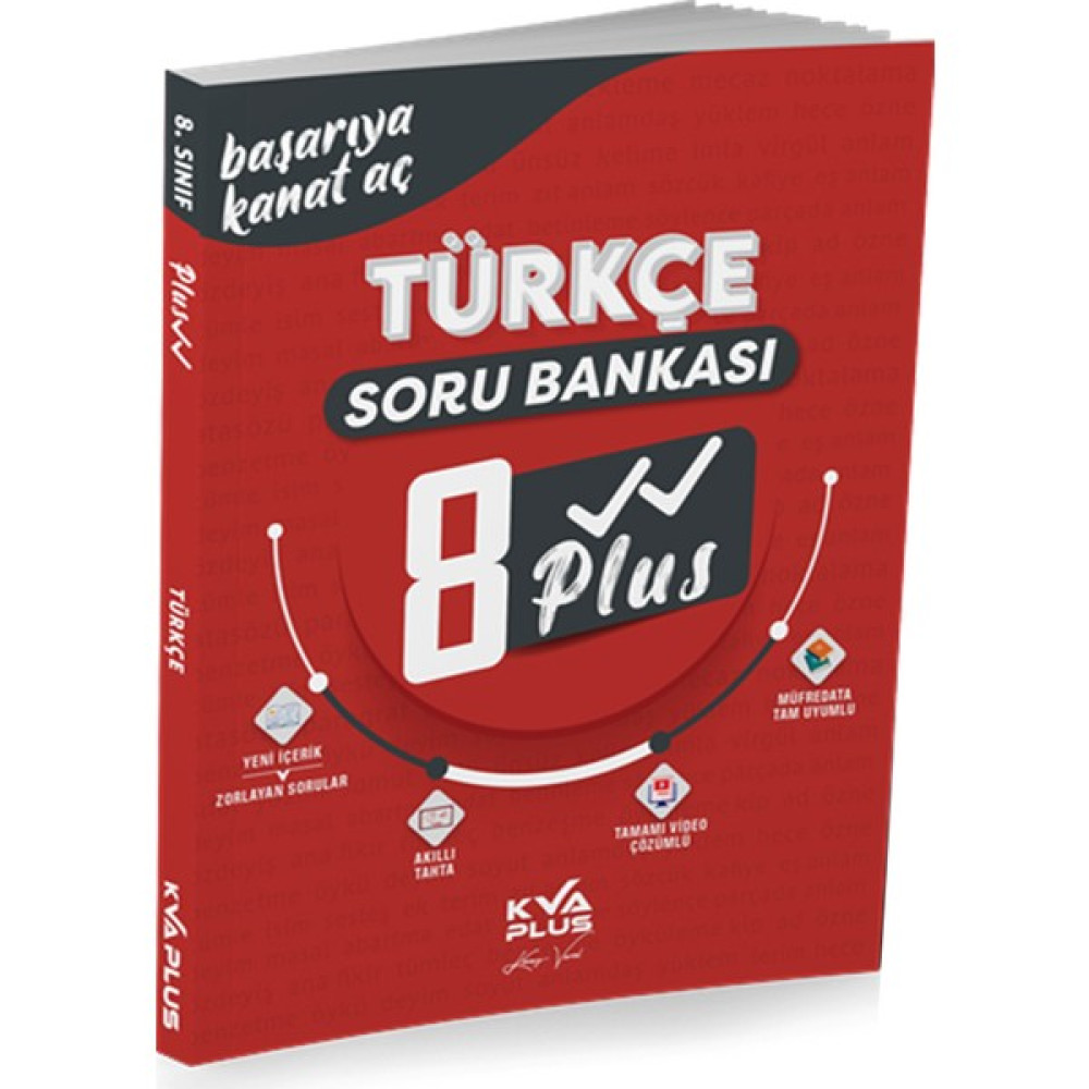 KVA Yayınları Koray Varol Akademi (Kva Plus) 8. Sınıf Plus Serisi Türkçe Soru Bankası Ders Sınav Kitapları Fiyatı