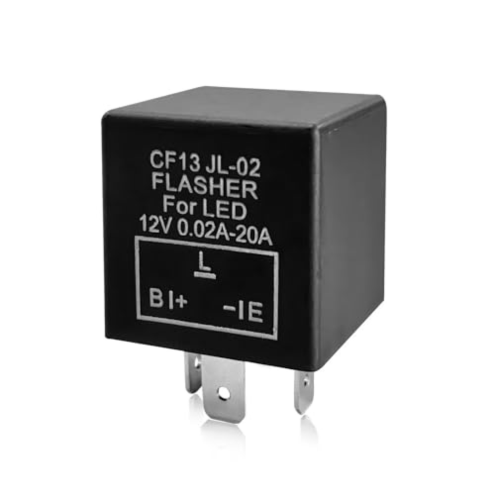 KVAEY CF13 LED Electronic Flasher Relay, CF13 JL-02 EP34 3-Pin 12V 0.02A-20A Turn Signal Relay, Led Light Bulbs Flasher Relay Fix Hazard Warn Hyper Blink Flash, Car Accessories (Fixed)