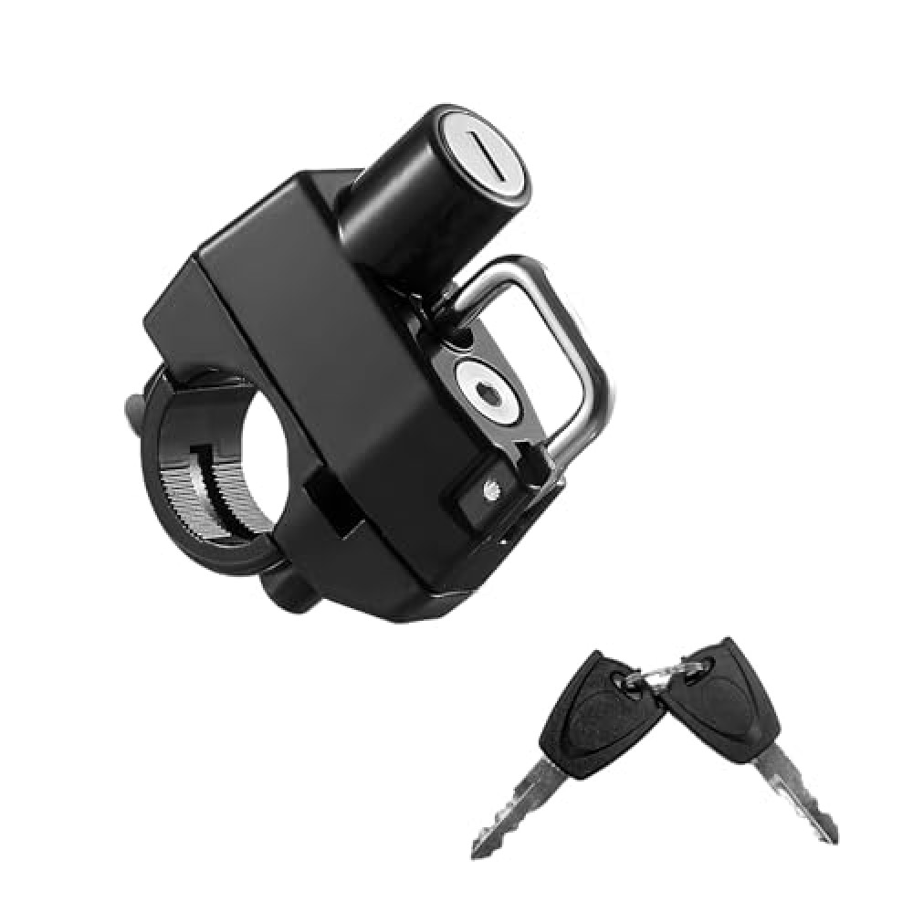 KVAEY Motorcycle Helmet Lock, Aluminum Alloy Anti Theft Helmet Security Lock with 2 Keys, Universal Tamper-Proof Helmet Lock for Motorbike Scooter Bike, Motorcycle Accessories