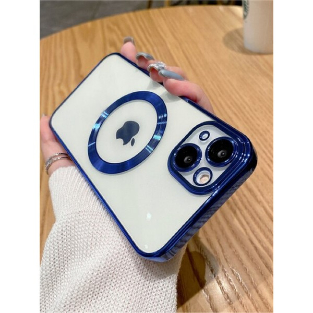 KVK Privacy Apple iPhone 13 Kılıf Luxury Logo Detaylı Kenarları Renkli Kamera Korumalı Kılıf Mavi Cep Telefonu Kılıfı Fiyatı