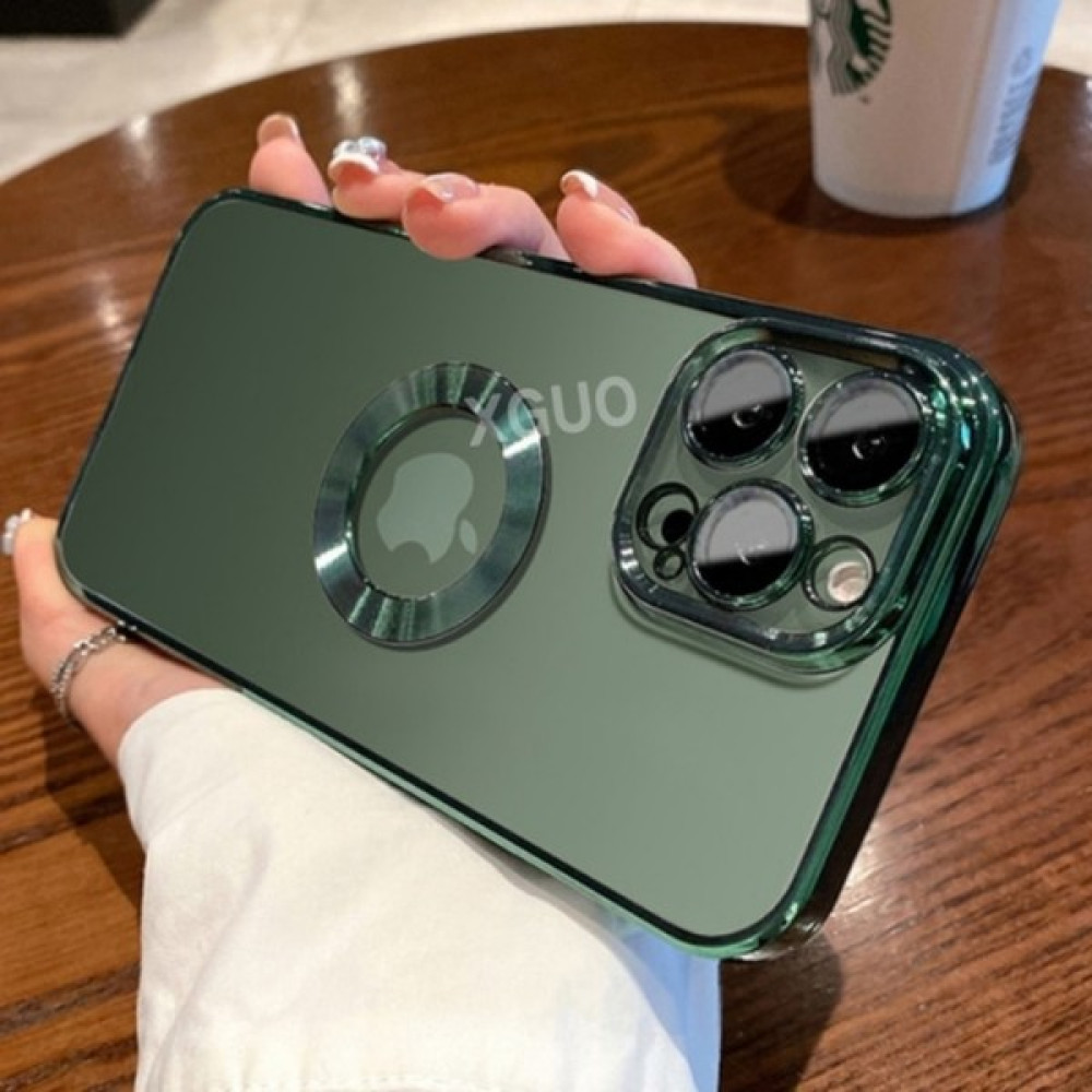 KVK Privacy Apple iPhone 13 Pro Max (6.7 Inç) Kılıf Luxury Logo Detaylı Kenarları Renkli Kamera Korumalı Kılıf Yeşil Cep Telefonu Kılıfı Fiyatı