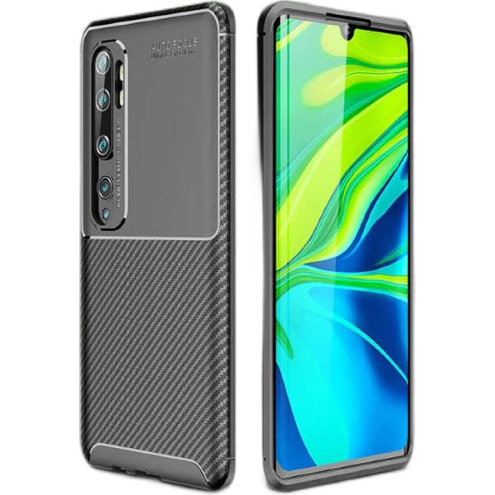 Kvy Xiaomi Mi Note 10 Pro Karbon Görünüm Negro Silikon Kılıf - Siyah Cep Telefonu Kılıfı Fiyatı