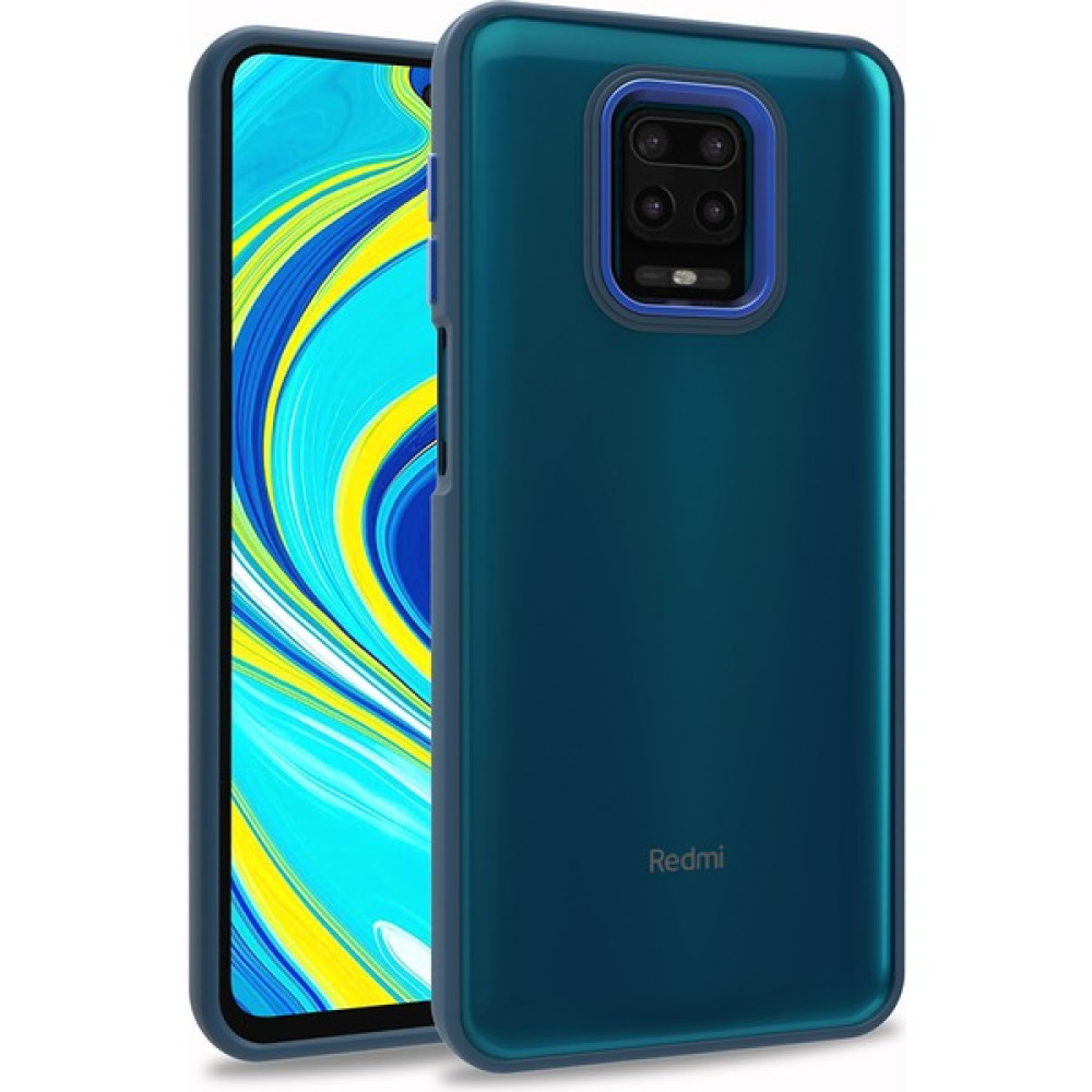Kvy Xiaomi Redmi Note 9 Pro Renkli Kenarlı Parlak Flora Kılıf + Ekran Koruyucu - Lacivert Cep Telefonu Kılıfı Fiyatı