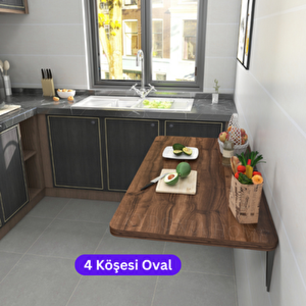 Kydonia Home 45x72 Cm 4 Köşe Oval Duvara Monte Kırma Katlanır Masa 45x70 cm Yemek & Mutfak Masası Fiyatı
