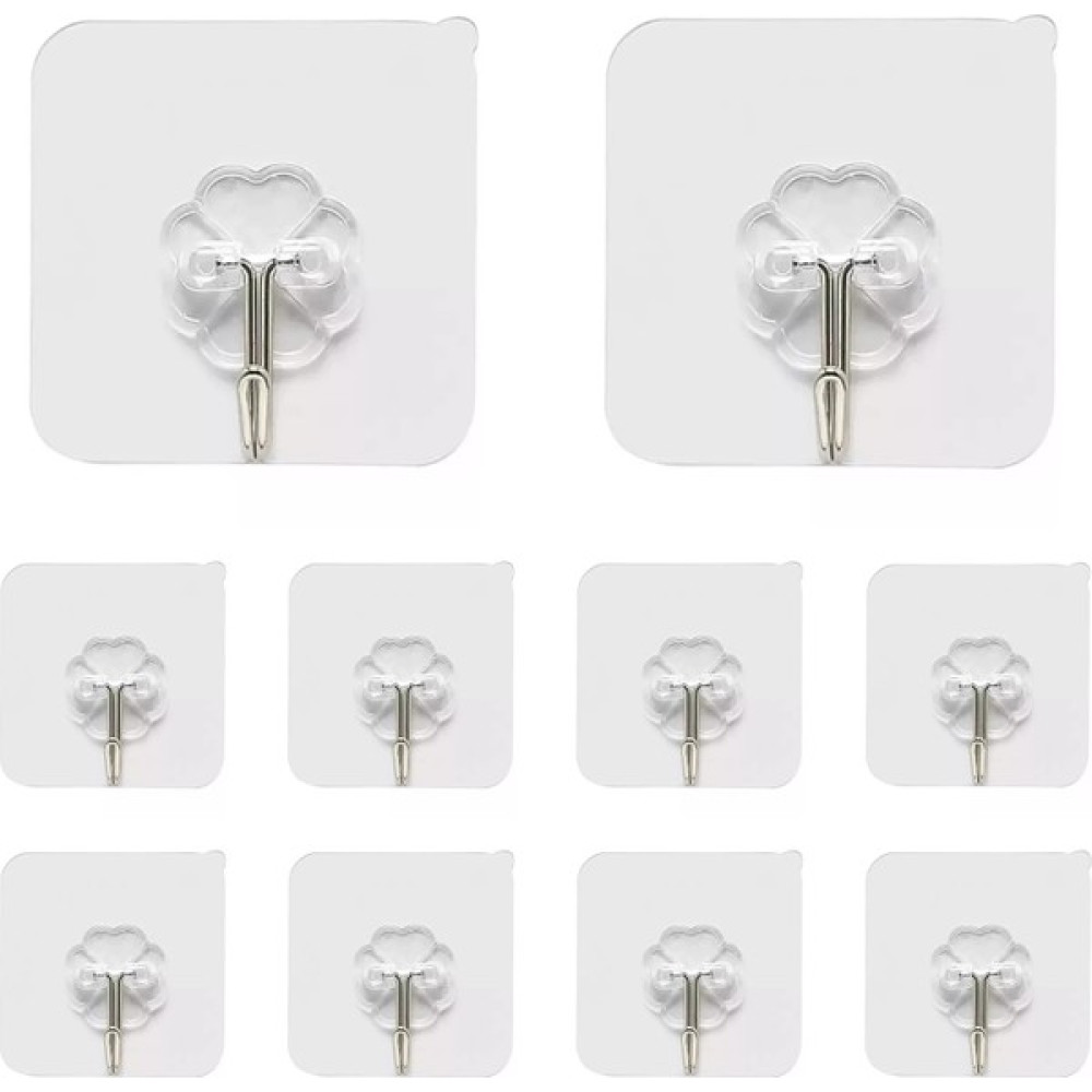 Kyrotech Askı Kendinden Yapışkanlı Askı 10 Adet Şeffaf Banyo Mutfak Havlu Askısı 6*6 cm - Beyaz Eşya Saklama / Düzenleme Fiyatı