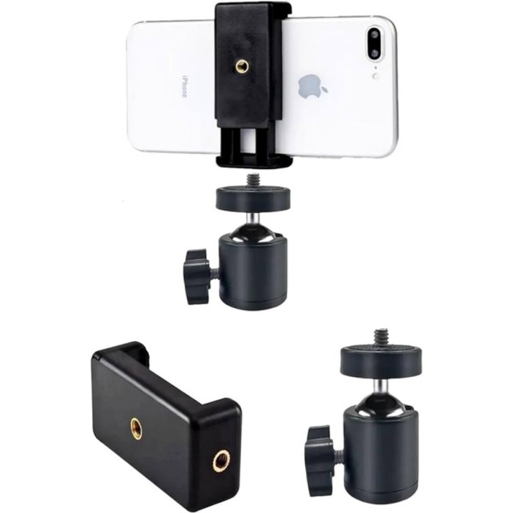 Kyrotech Çift Girişli Telefon Tutuculu Tripod Slr Kamera Için 360 Derece Dönebilen Metal Mafsal Aparatı 1/4 Cep Telefonu Aksesuarı Fiyatı