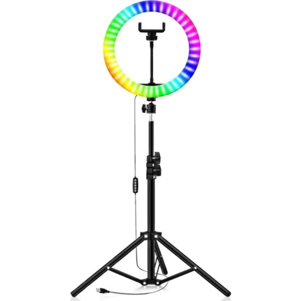 Kyrotech Ring Light LED Gökkuşağı Efektli 13" Yeni Nesil Youtuber Vlogger Tiktok Light Kuaför Işığı Ayaklı Tripod Video Kamera Aksesuarları Fiyatı