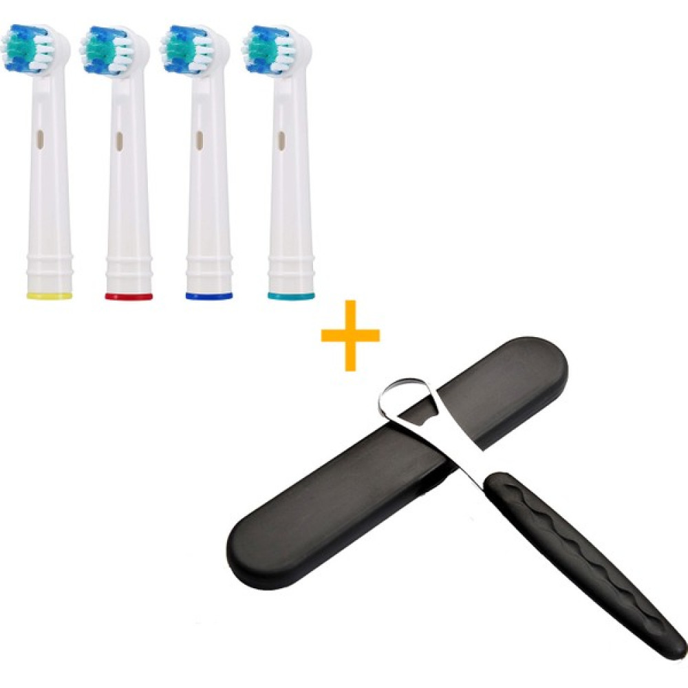 Kyver 4’lü Paket Oral-B ile Uyumlu Yedek Diş Fırçası Başlığı ve Dil Temizleme Aparatı - Siyah Şarjlı Diş Fırçası ve Aksesuarları Fiyatı