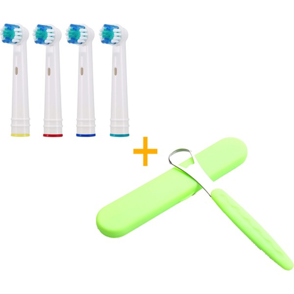 Kyver 4’lü Paket Oral-B ile Uyumlu Yedek Diş Fırçası Başlığı ve Dil Temizleme Aparatı - Yeşil Şarjlı Diş Fırçası ve Aksesuarları Fiyatı