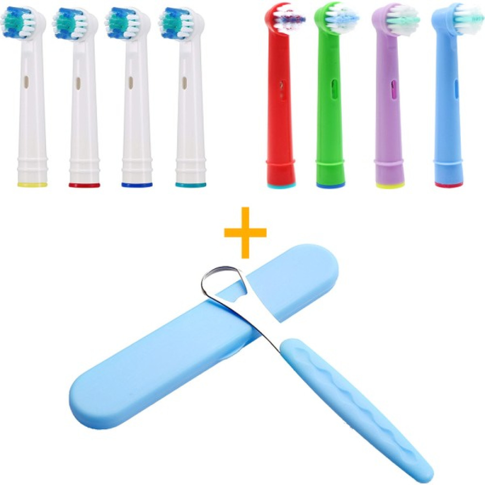 Kyver 8’li Paket Yetişkin ve Çoçuk Için Oral-B ile Uyumlu Yedek Diş Fırçası Başlığı + Dil Temizleme Aparat - Mavi Şarjlı Diş Fırçası ve Aksesuarları Fiyatı