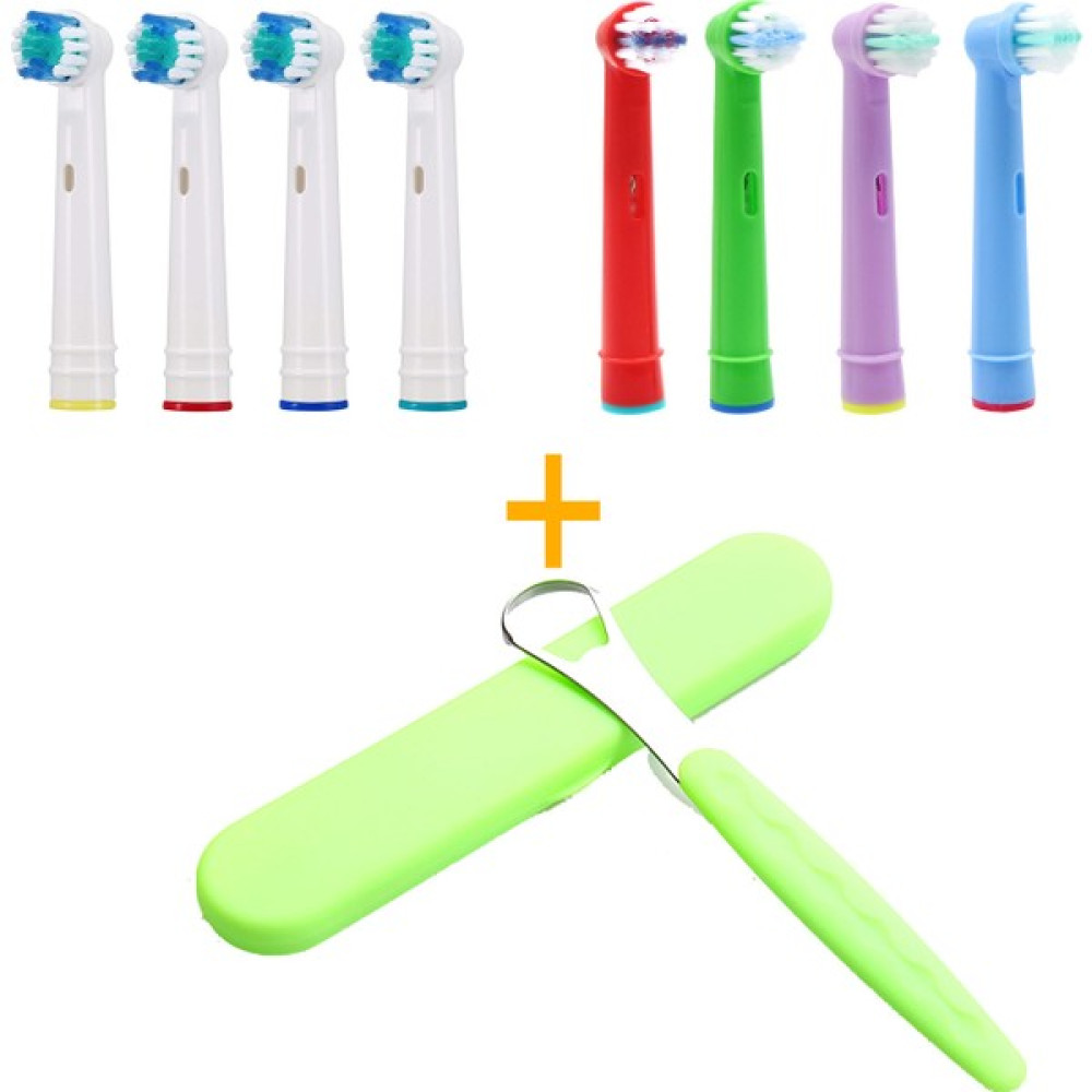 Kyver 8’li Paket Yetişkin ve Çoçuk Için Oral-B ile Uyumlu Yedek Diş Fırçası Başlığı + Dil Temizleme Aparat - Yeşil Şarjlı Diş Fırçası ve Aksesuarları Fiyatı