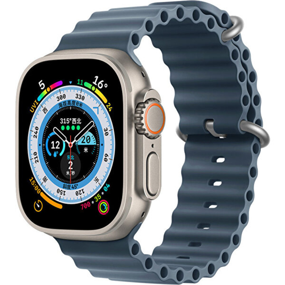 Kyver Apple Watch ile Uyumlu Seri 9/8/7/6/se/5/4/3 Okyanus Silikon Kordon 45/44/42MM ve 41/40/38MM ile Uyumlu - 42/44/45mm - Kaya Mavisi Giyilebilir Teknoloji Aksesuarları Fiyatı