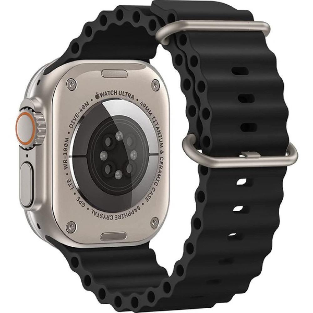 Kyver Apple Watch ile Uyumlu Seri 9/8/7/6/se/5/4/3 Okyanus Silikon Kordon 45/44/42MM ve 41/40/38MM ile Uyumlu - Siyah - 38/40/41mm Giyilebilir Teknoloji Aksesuarları Fiyatı