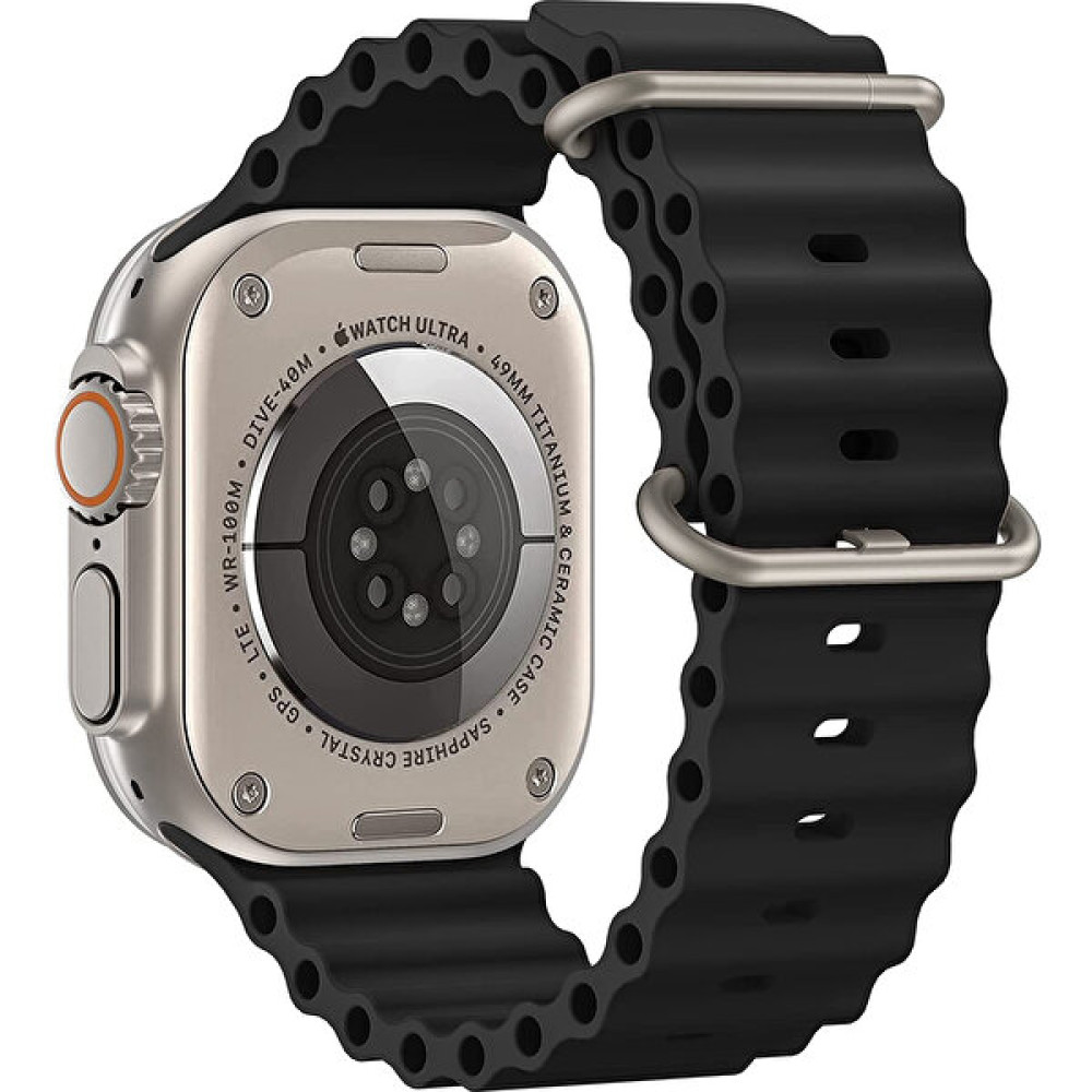 Kyver Apple Watch ile Uyumlu Seri 9/8/7/6/se/5/4/3 Okyanus Silikon Kordon 45/44/42MM ve 41/40/38MM ile Uyumlu - Siyah - 42/44/45mm Giyilebilir Teknoloji Aksesuarları Fiyatı