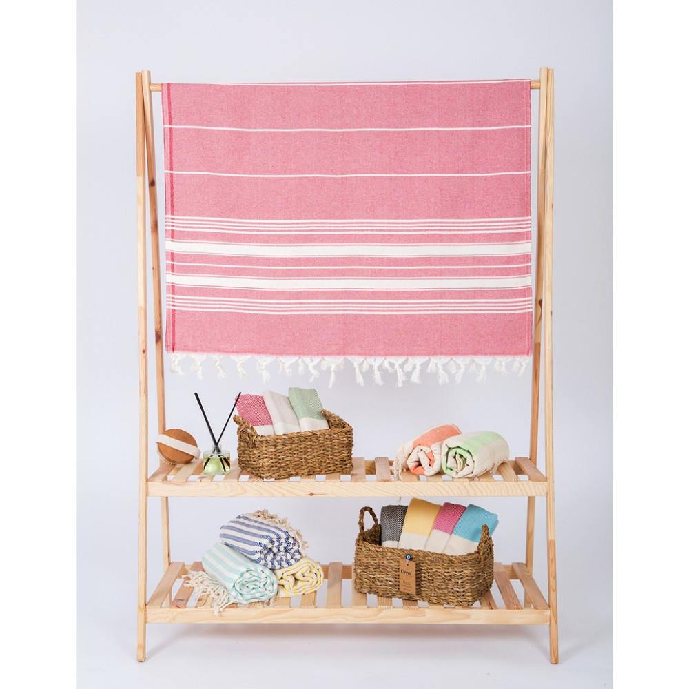 Kyver Başak Desenli %100 Pamuk Plaj, Hamam Peştemal, Banyo, Misafir, Havuz, Spa Havlusu 90X190 cm - Kırmızı - 90 x 190 cm El / Yüz Havlusu Fiyatı