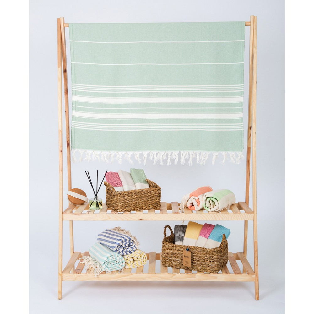 Kyver Başak Desenli %100 Pamuk Plaj, Hamam Peştemal, Banyo, Misafir, Havuz, Spa Havlusu 90X190 cm - Yeşil - 90 x 190 cm El / Yüz Havlusu Fiyatı