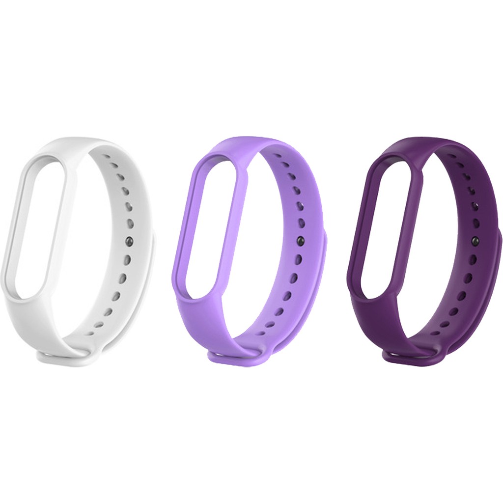 Kyver Xiaomi Mi Band 5 ve 6 Uyumlu Silikon Kordon 3'lü Set 16 - Parlak Mor Cep Telefonu Fiyatı