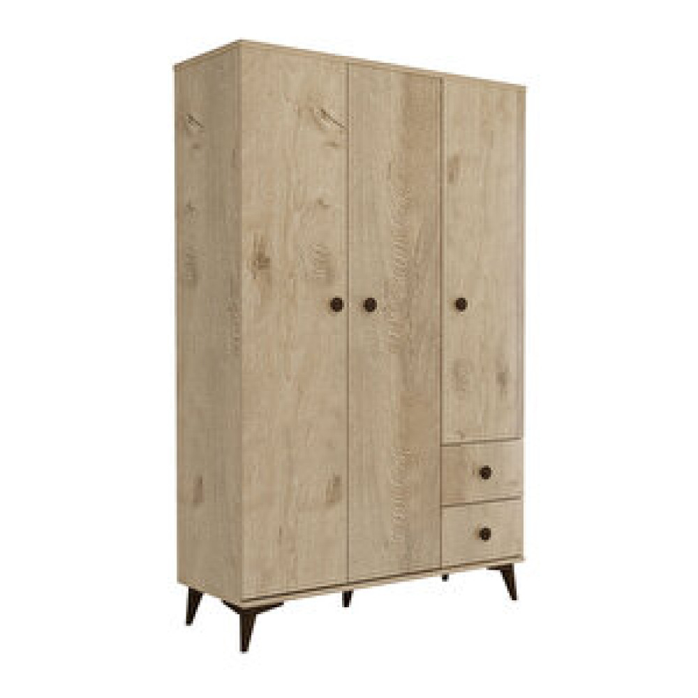 Kzn Home 3 Kapakli 2 Çekmeceli Meşe Mdf Gardirop Gardrop & Dolap Fiyatı