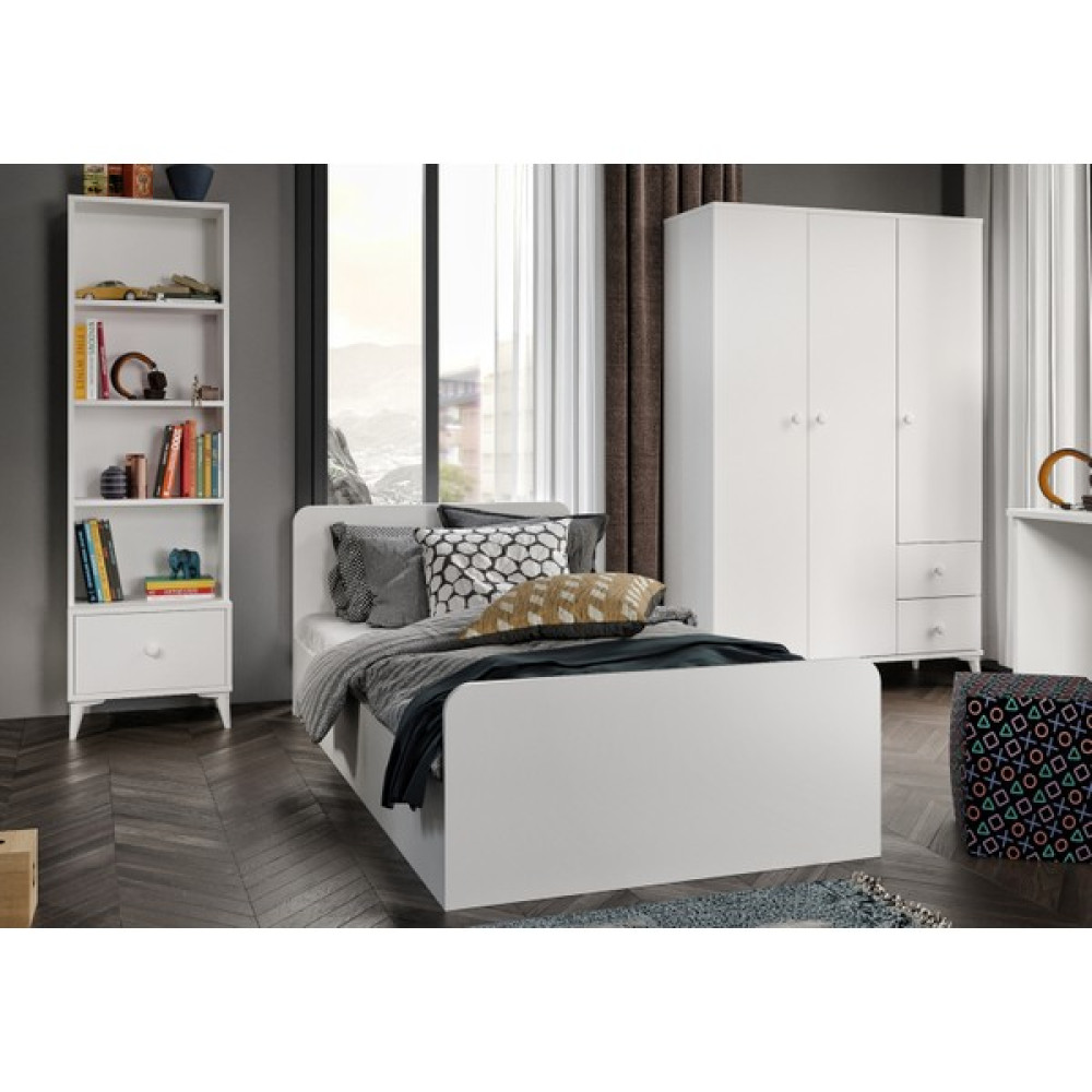 Kzn Home Akasya Modern Genç Odası Takımı Beyaz - 4 Parçalı ve Tamamı Mdf - Antrasit Genç Odası Takımı / Seti Fiyatı