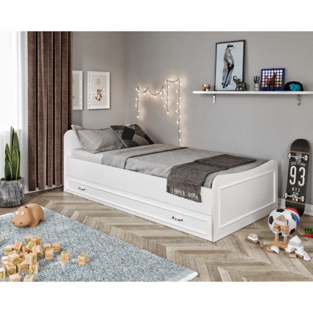 Kzn Home Kartopu Country Yavrulu Karyola - Tamamı 1. Kalite Mdf - 100 x 200 cm - Beyaz Karyola Fiyatı