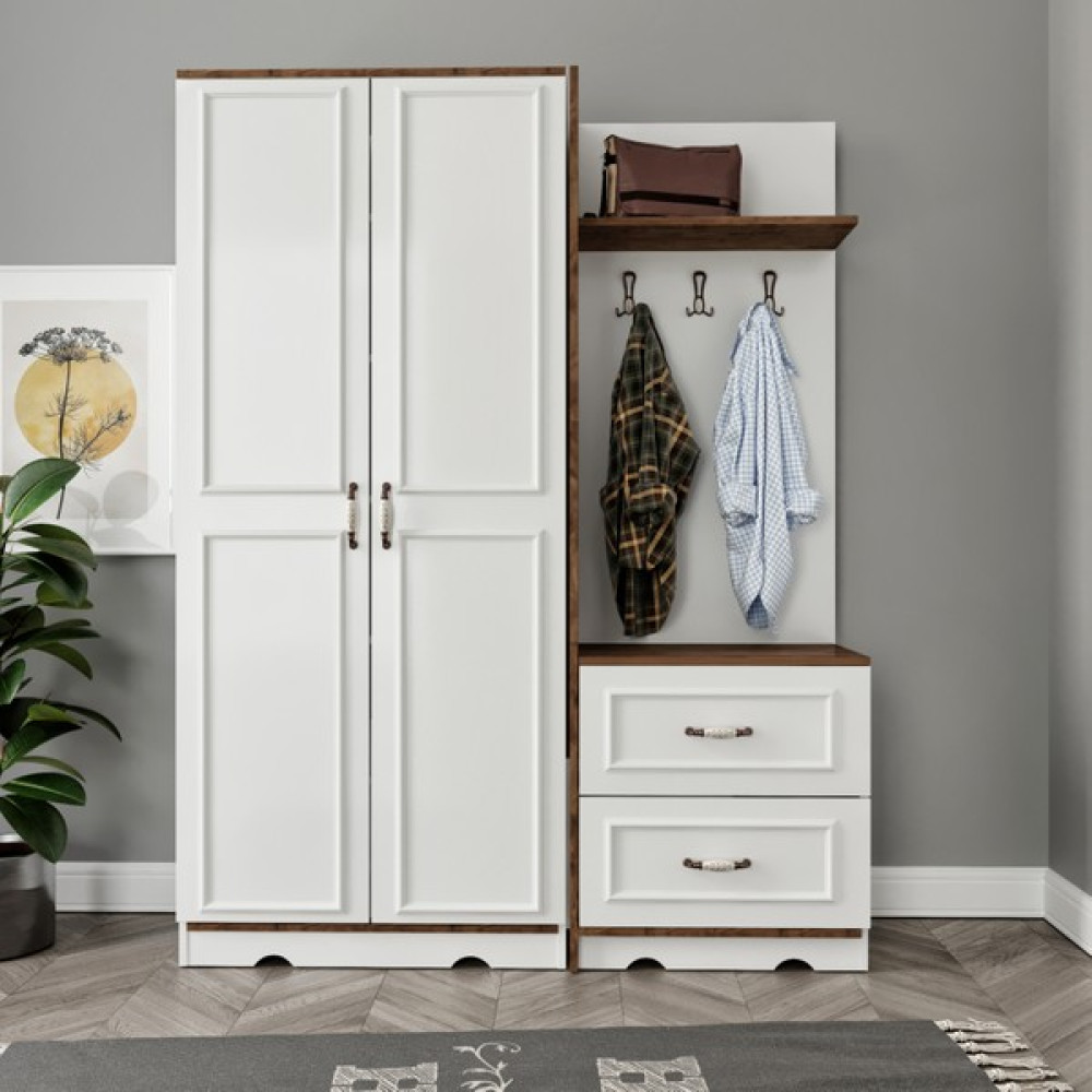 Kzn Home Kartopu Modüler Country Portmanto, Vestiyer, Ayakkabılık Mdf - 010 - Beyaz Portmanto Fiyatı