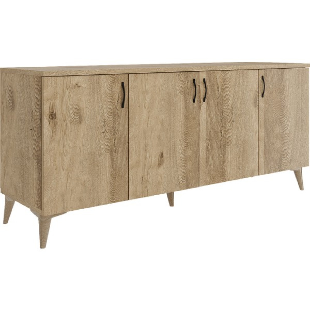 Kzn Home Sigma Çok Amaçlı 4 Kapaklı Konsol Meşe Tamamı Mdf Konsol Mobilya Fiyatı