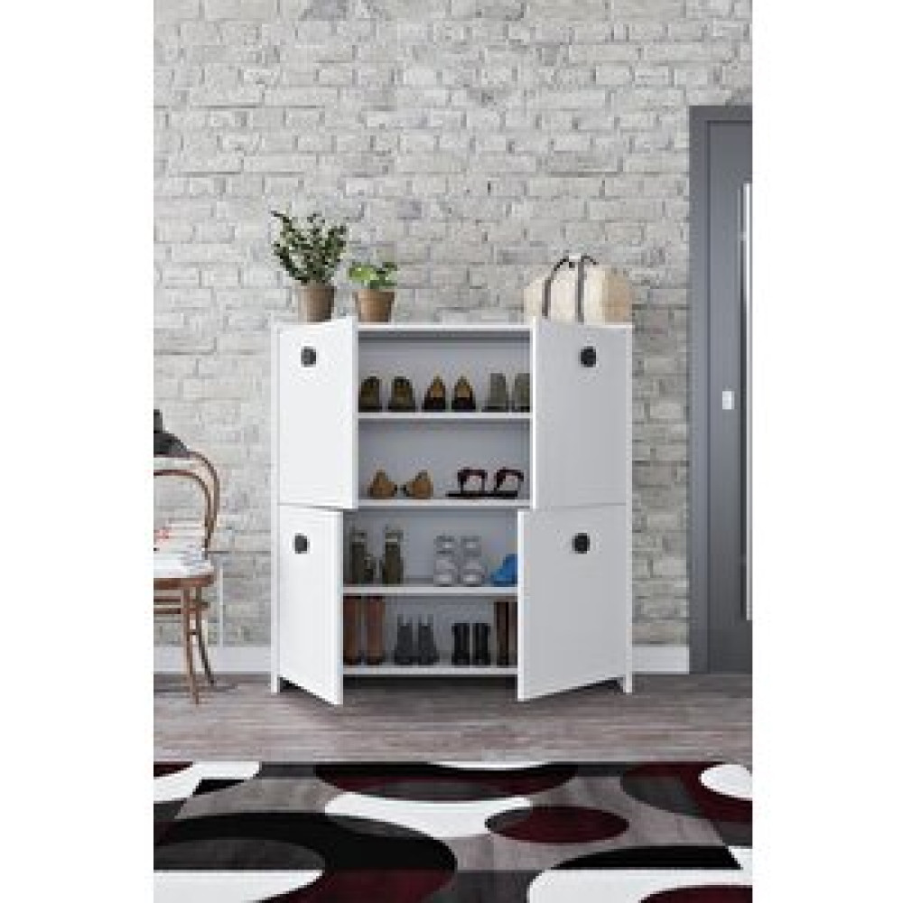 Kzy Mobilya 4 Kapaklı 4 Raflı Modern Dolap Beyaz Beyaz Banyo Dolabı / Mobilyası Fiyatı