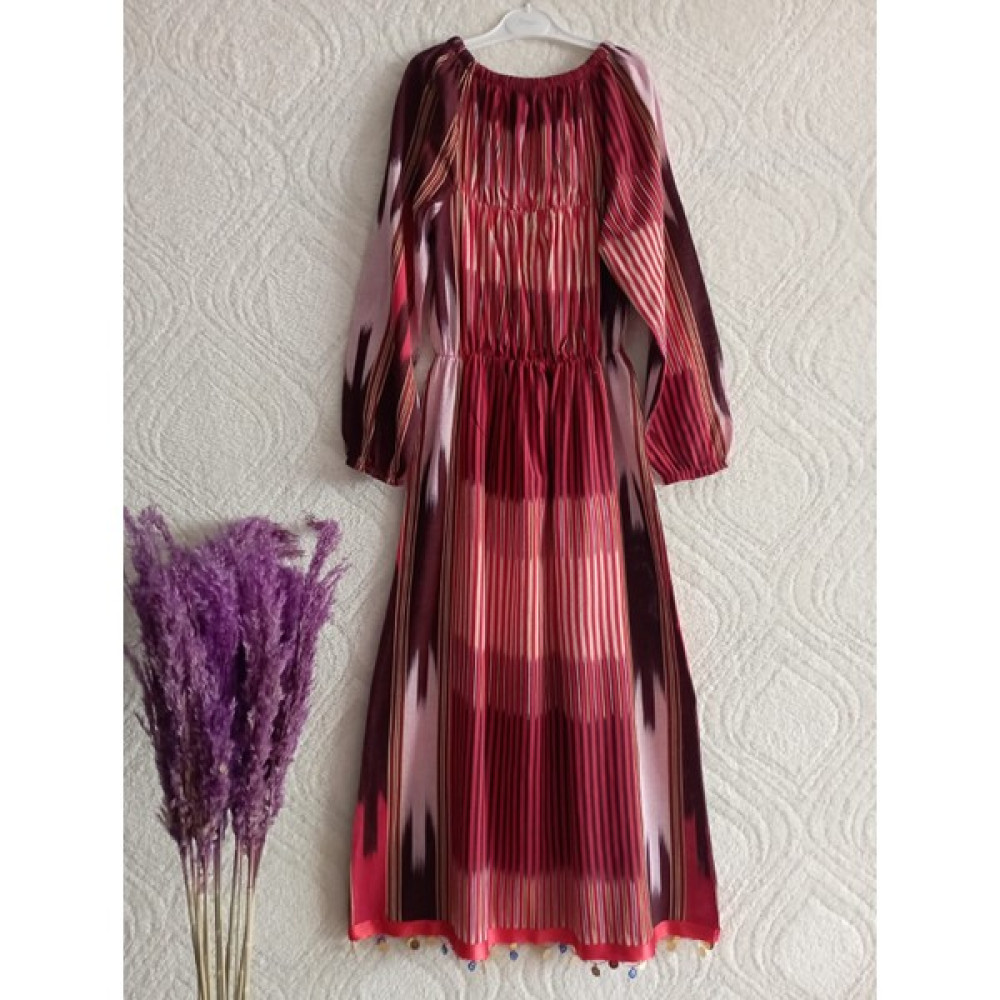 La Bella Collection Kadın Keşan Kumaş Liralı Uzun Kollu Elbise Elbise Fiyatı