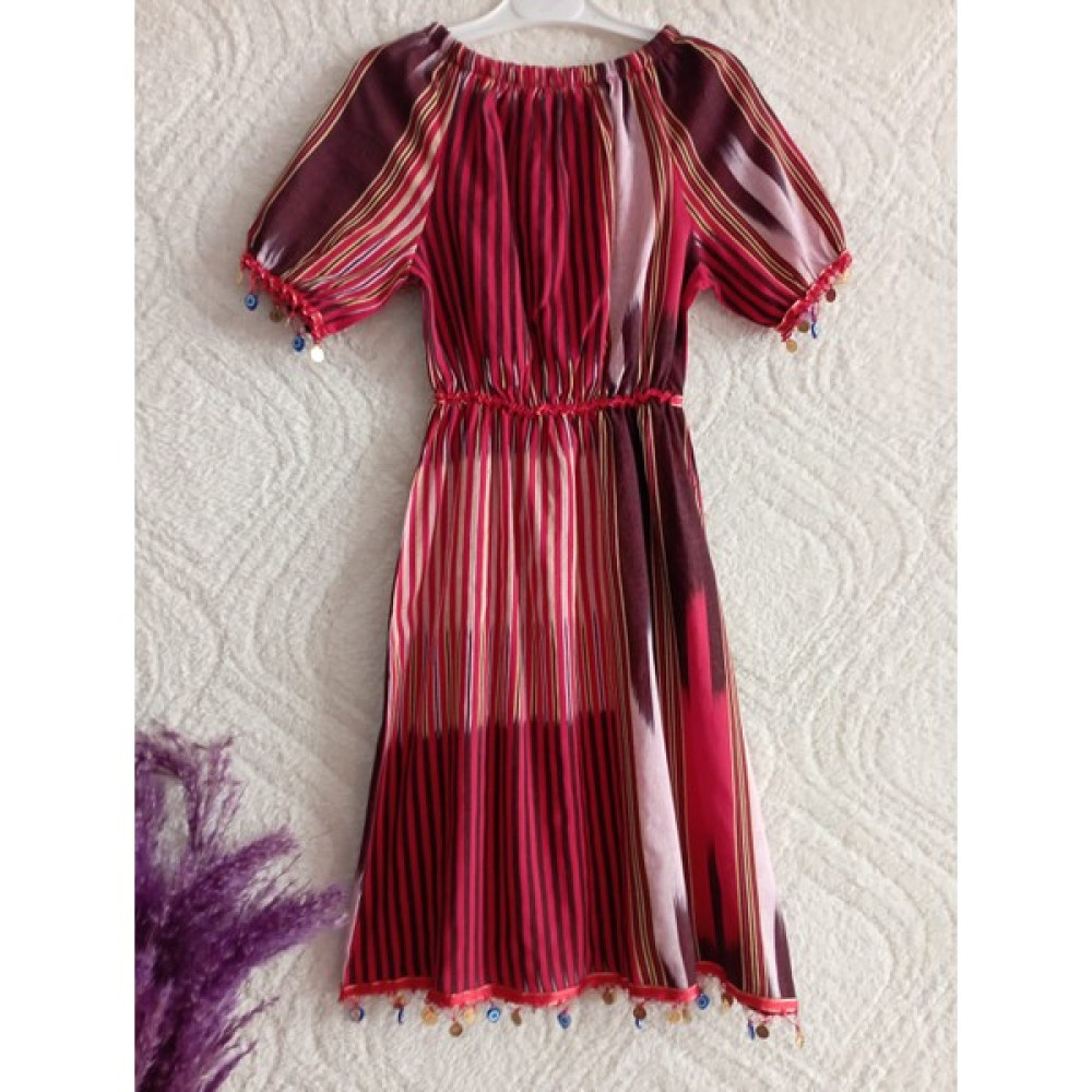 La Bella Collection Kız Çocuk Keşan Kumaş Liralı Kısa Kollu Elbise Kız Çocuk Elbise Fiyatı