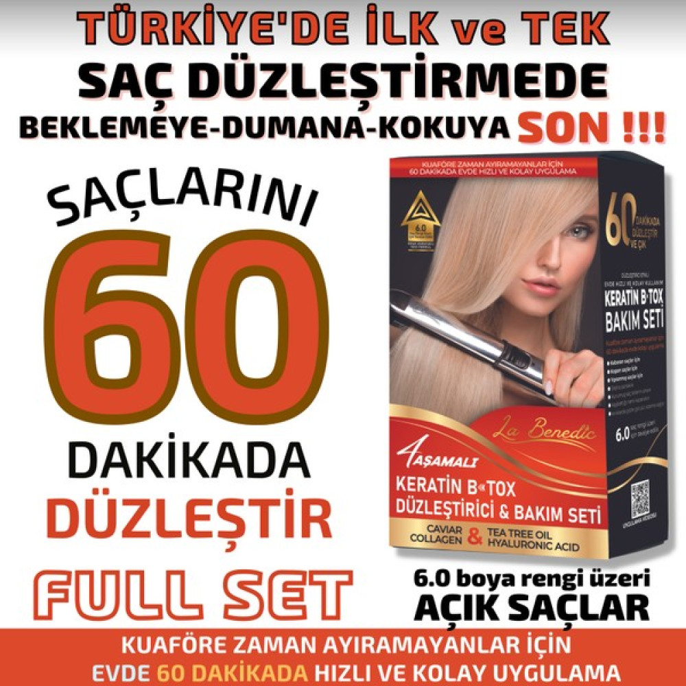 La Benedic 4 Aşamalı Keratin Botox Hızlı Düzleştirici & Bakım Full Set (Açık Renkli Saçlar İçin) Saç Bakım Maskeleri & Serumlar & Spreyler Fiyatı