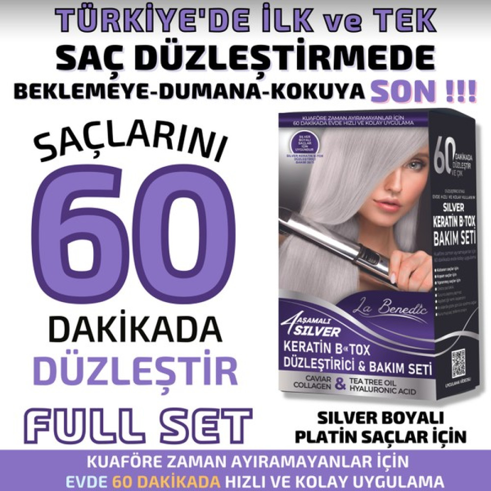 La Benedic 4 Aşamalı Silver Keratin Botox Hızlı Düzleştirici & Bakım Full Set - Silver Saçlar İçin Saç Bakım Maskeleri & Serumlar & Spreyler Fiyatı