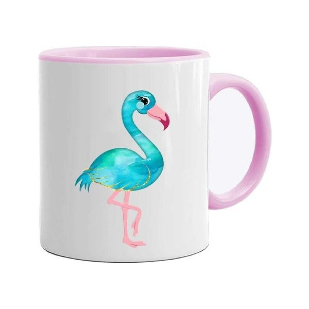 La Dijital Flamingo Baskılı Renkli Kupalar - Beyaz - Açık Mavi Oto Boyaları Fiyatı