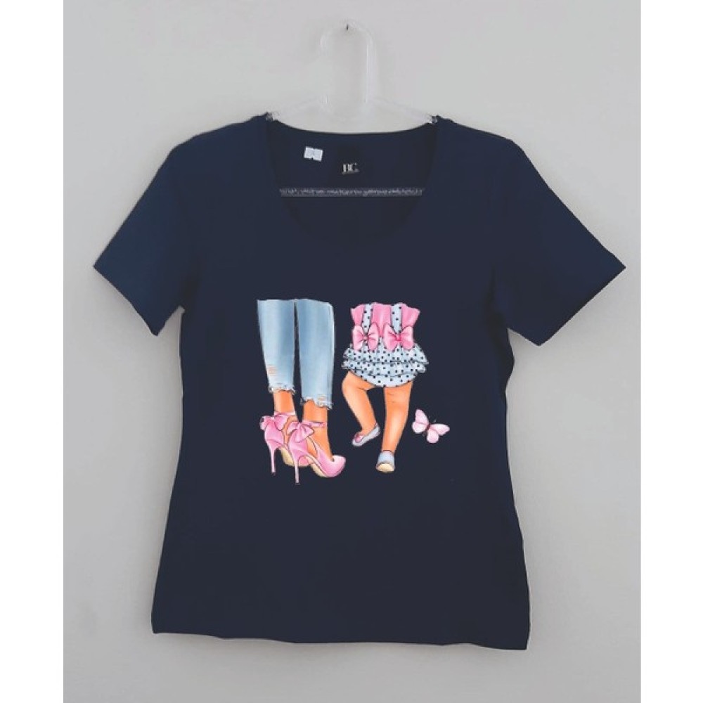 La Dijital Lacivert Anne-Kız Görselli Tshirt - 426 Lacivert - 34 Oto Boyaları Fiyatı