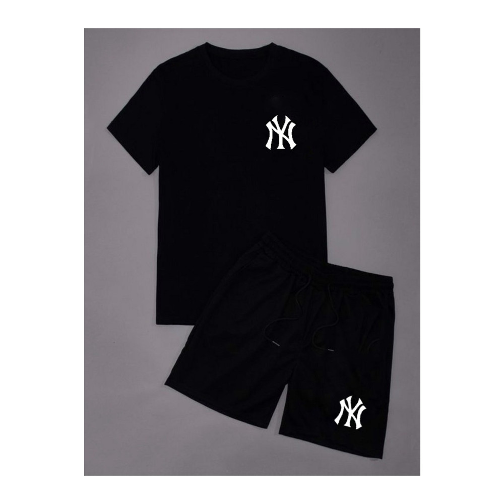 LA GULER Unisex New York Yazılı Yazlık Şort Ve Oversize T-shirt 30 1 Suprem Kumas 2 Li Ürün S Beden Bayan T-shirt Fiyatı