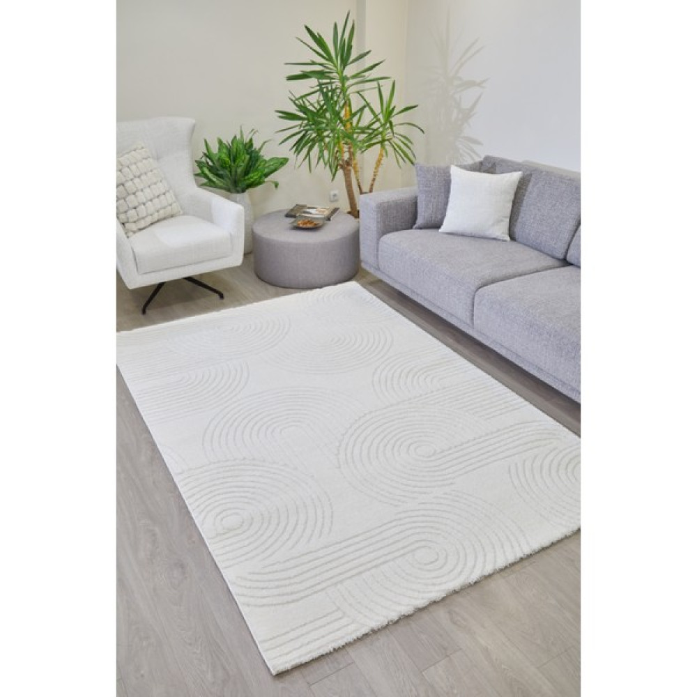 La Passion İskandinav Salon Halısı Mutfak Halısı Yolluk Beyaz Krem Halı Yumuşak Tozumaz Halı LP-03 - Beyaz - Krem - ​160 x 230 cm Salon Halısı Fiyatı