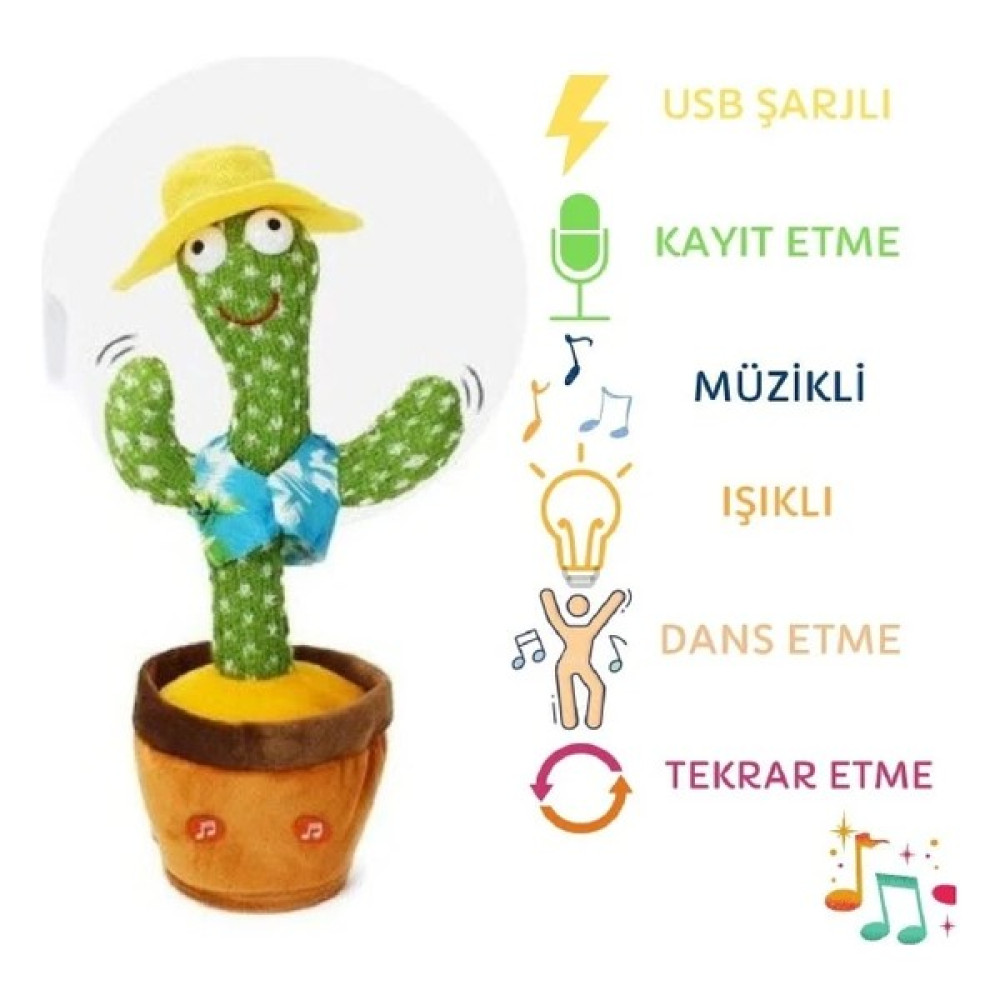 La Plume Konuşan Dans Eden Kaktüs Işıklı Saksı Peluş Oyuncak Cactus Toy - 09-Yeşil Peluş Oyuncaklar Fiyatı