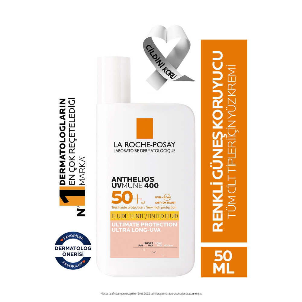 La Roche Posay Anthelios Uvmune Fluid SPF+50 Tüm Ciltler İçin Yüksek Korumalı Renkli Yüz Güneş Kremi Güneş Kremleri ve Losyonları Fiyatı