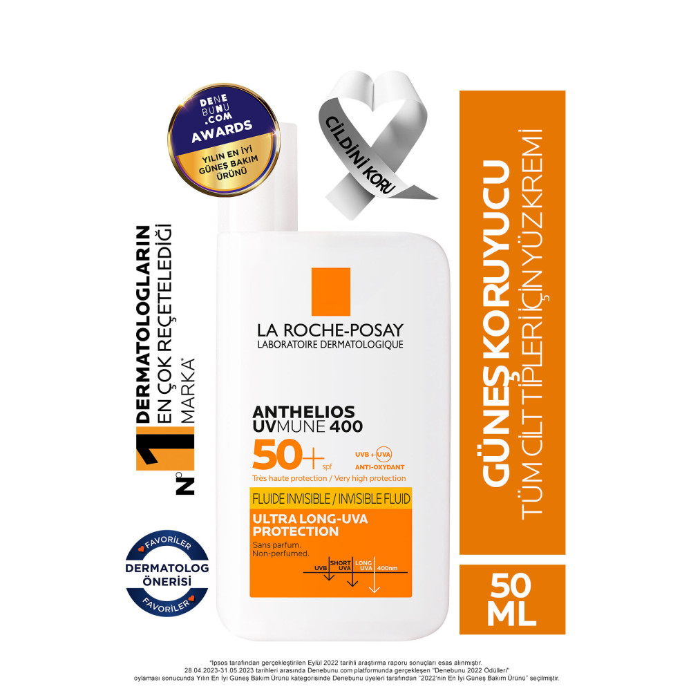 La Roche Posay Anthelios Uvmune Invisible Fluid Spf50 Karma Ve Yağlı Cilt Yüz Güneş Koruyucu 50ml Güneş Kremleri ve Losyonları Fiyatı