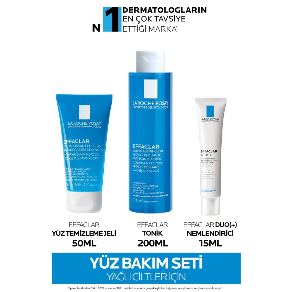 La Roche Posay Effaclar Gel 50 Ml + Effaclar Duo 15 Ml +tonik Gözenek Sıkılaştırıcı Ve Mikro Soyucu Cilt Temizleme ve Peeling Fiyatı