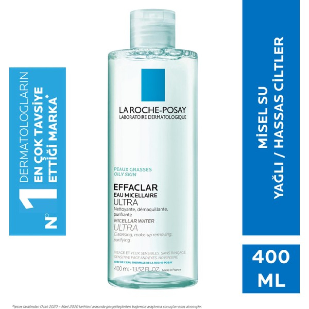 La Roche-Posay Effaclar Misel Su Micellar Ultra Yağlı/Akneye Eğilim Gösteren Ciltler 400Ml Makyaj Temizleyicileri Fiyatı
