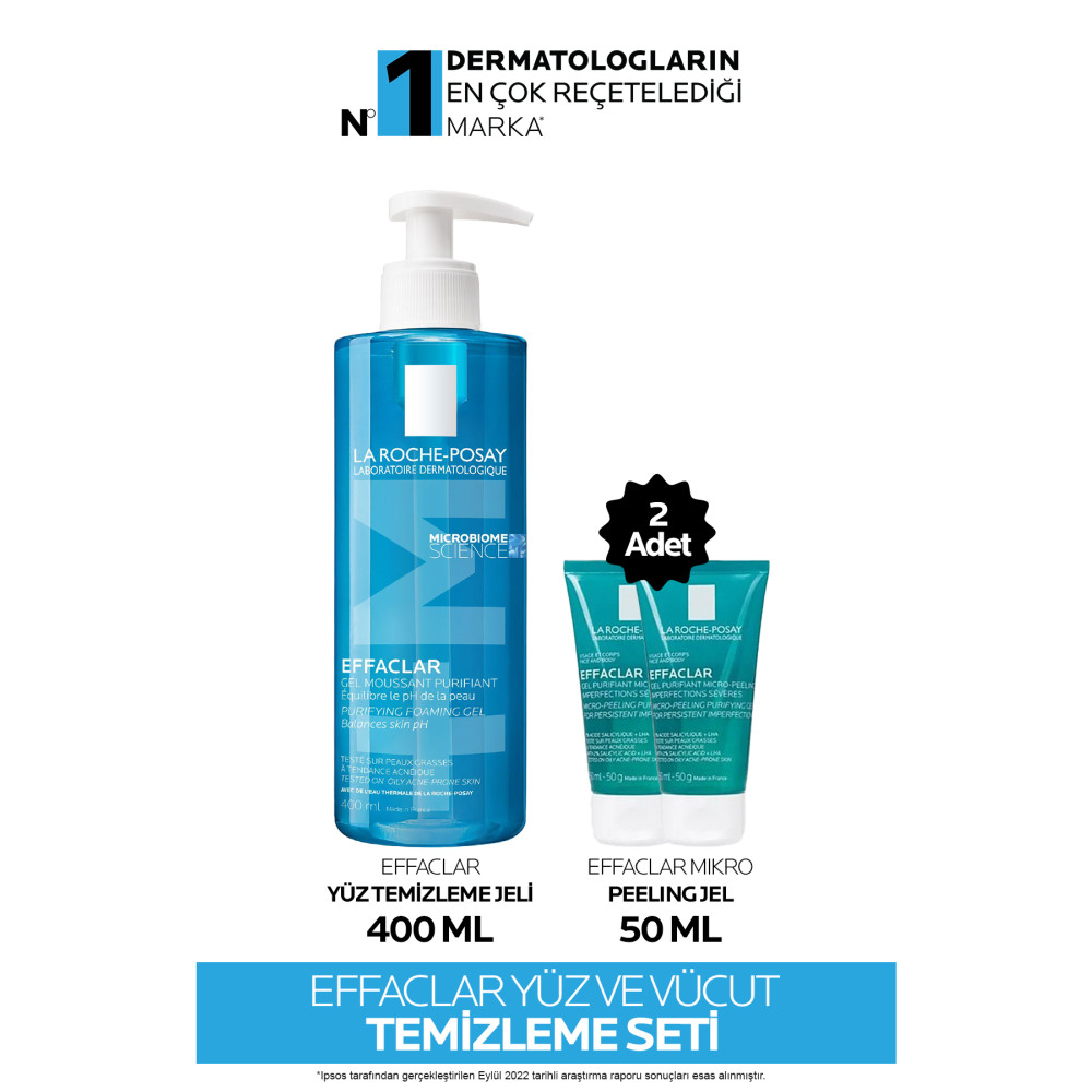 La Roche Posay Yağlı Ciltler için Effaclar Yüz ve Vücut Bakım Seti Cilt Temizleme ve Peeling Fiyatı